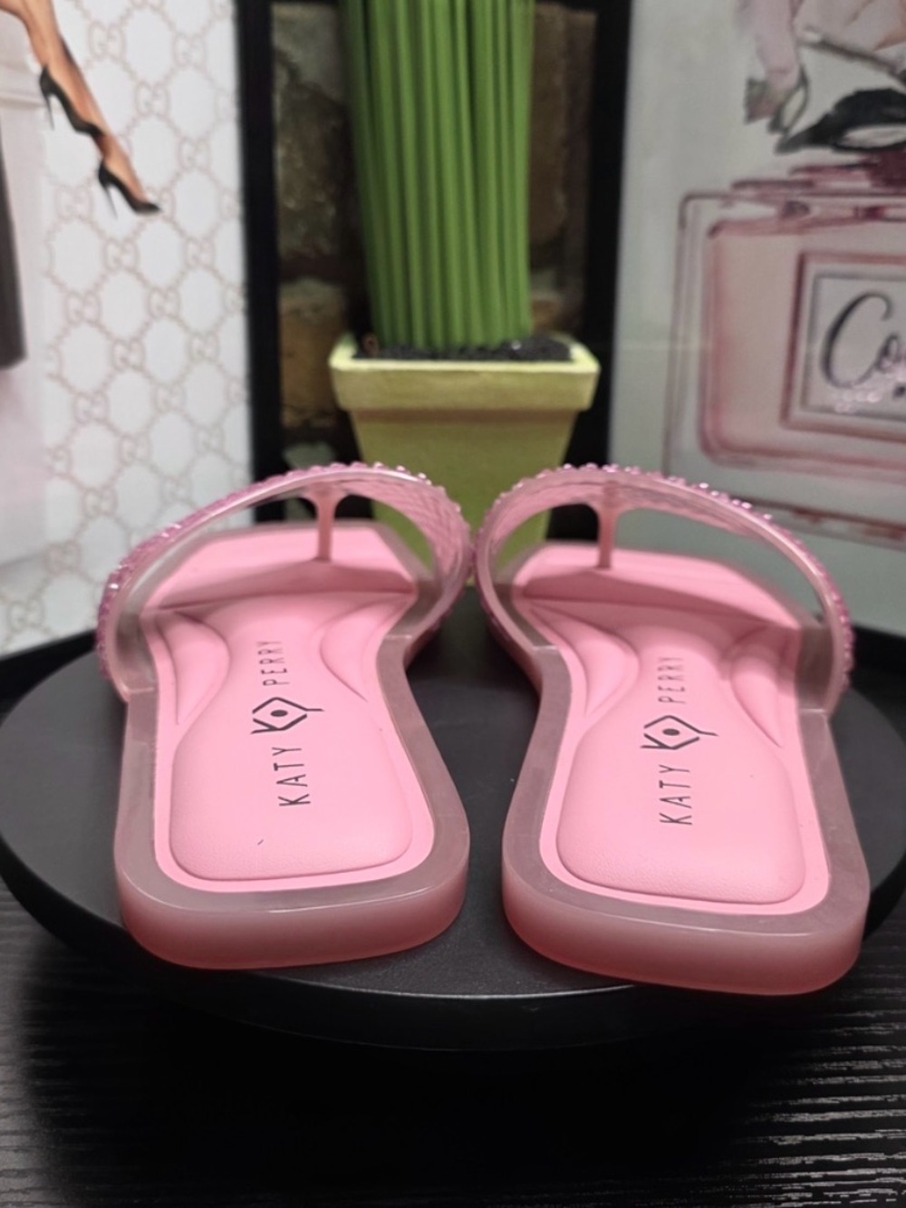 Katy Perry Collections NWOT Pink Jeweled Slide Sandals - Picture 6 of 10